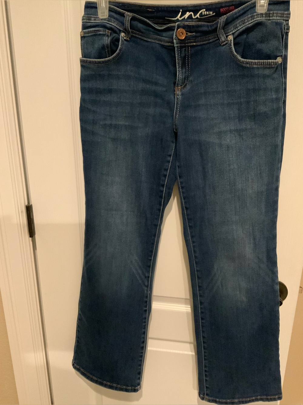 Women's Bootcut Jeans in Dark Blue INC SZ 10 S